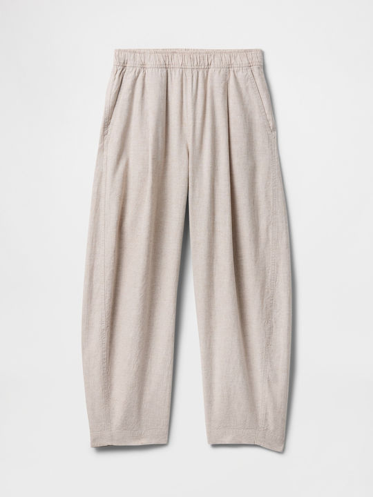 Damen Leinen Hose Beige
