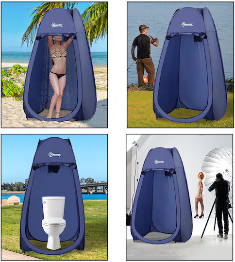 Outsunny Camping Tent Pop Up Toilet Blue 3 Seasons 100x100x185cm