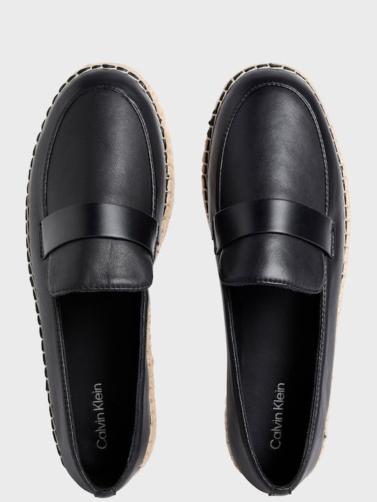 Leather Women's Loafers in Black Color