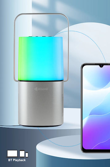 Kisonli Q6 Plus Ηχείο Bluetooth 5W με Ραδιόφωνο και Διάρκεια Μπαταρίας έως 6 ώρες Ασημί