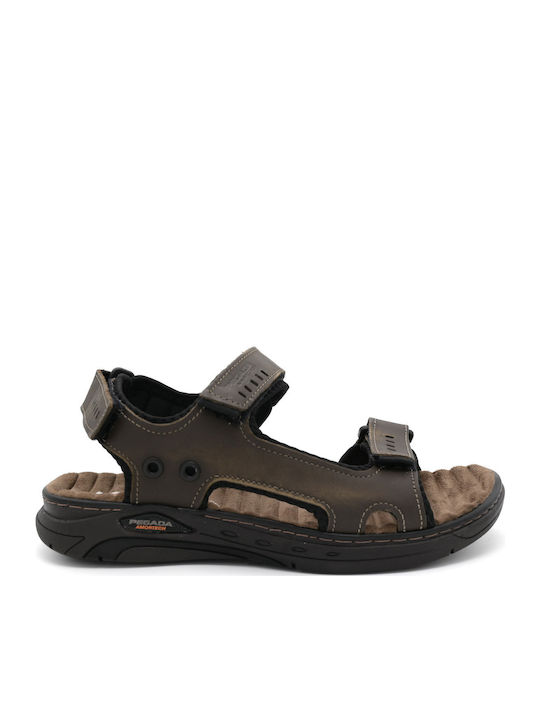 Leder Herrensandalen in Braun Farbe