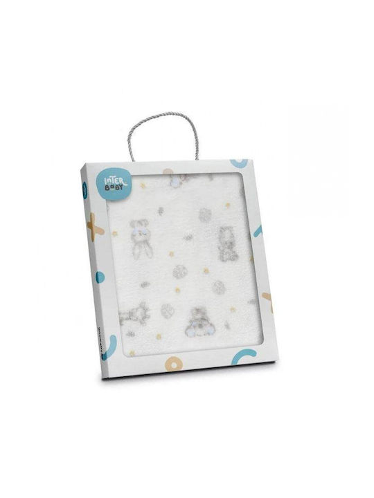 Interbaby Κουβέρτα Ισπανίας Αγκαλιάς & Λίκνου Koala Λευκή 80x110εκ.