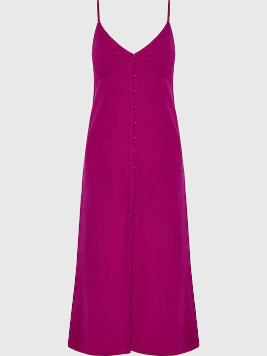 Summer Midi Shirt Dress Purple