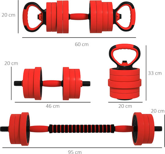 Sportnow Αλτήρες Σετ με Μπάρα Συνολικού Βάρους 20kg