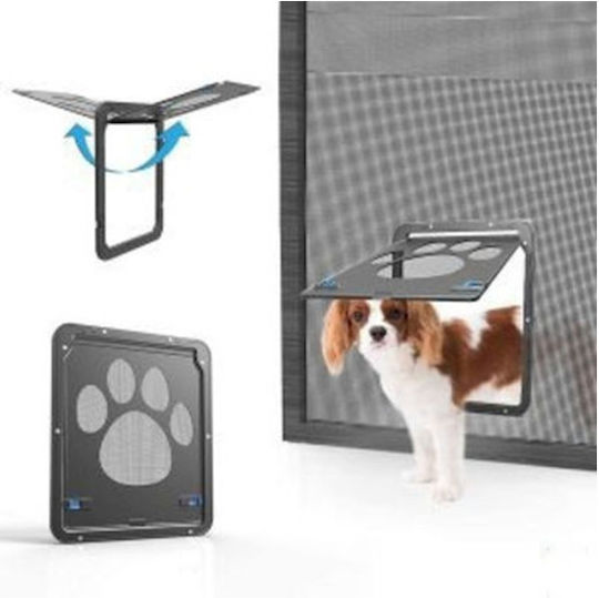 Door Dog & Cat made of Plastic in Gray Color 29 x 29 x 29cm