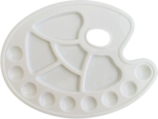 Next Plastic 10-Slot Paint Palette Oval Paint Palette for 10 Colors 1pcs