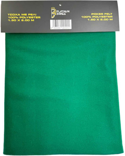 Monopoly tablecloth Felt Green 200x150cm Polyester with Red Piping 1pcs