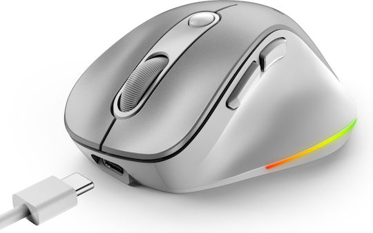 Genius Ergo 9000S Pro Ασύρματο Εργονομικό Bluetooth Mini Ποντίκι Ασημί