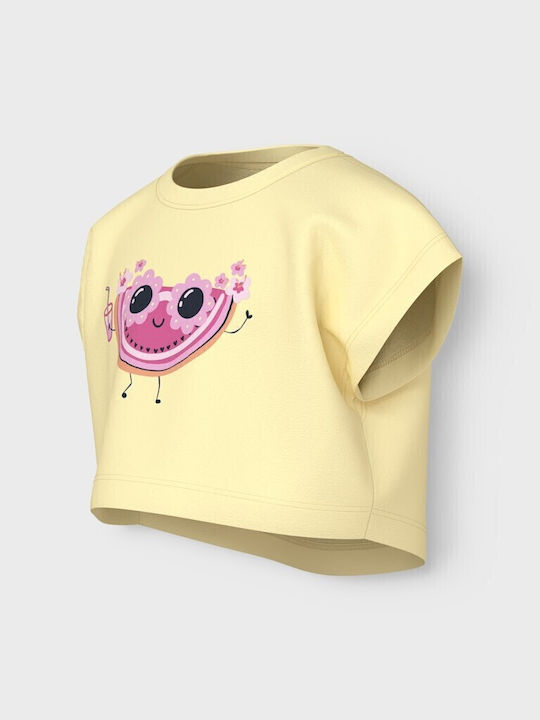Παιδικό Crop Top Κοντομάνικο Watermelon Yellow