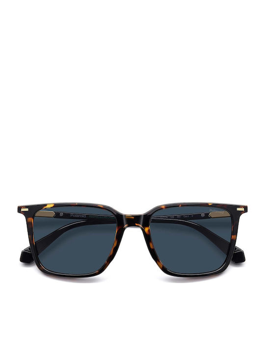 Polaroid Men's Sunglasses with Brown Tartaruga Frame and Blue Lens PLD4183/S/X 086/C3