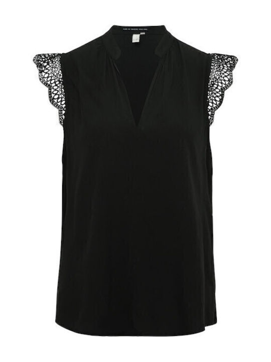 Women's Short Sleeve Black Top