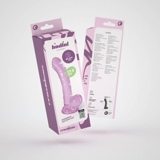 Crushious Ρεαλιστικό Dildo με Όρχεις και Βεντούζα Μωβ 17.5cm