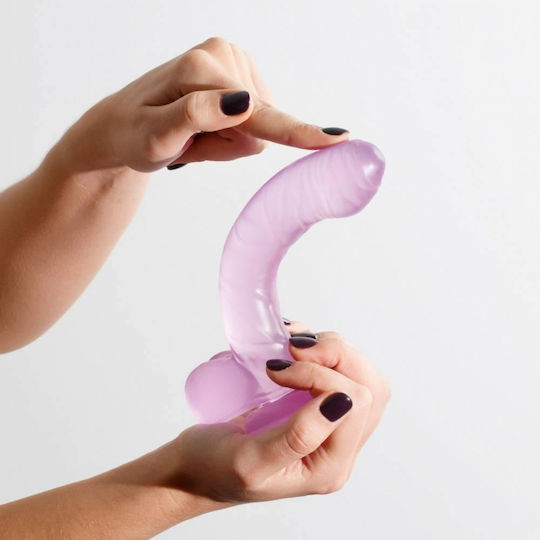 Crushious Ρεαλιστικό Dildo με Όρχεις και Βεντούζα Μωβ 17.5cm