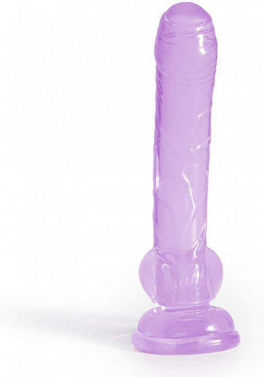Crushious Ρεαλιστικό Dildo με Όρχεις και Βεντούζα Μωβ 17.5cm