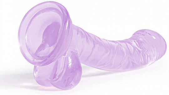 Crushious Ρεαλιστικό Dildo με Όρχεις και Βεντούζα Μωβ 17.5cm