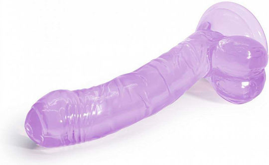 Crushious Ρεαλιστικό Dildo με Όρχεις και Βεντούζα Μωβ 17.5cm
