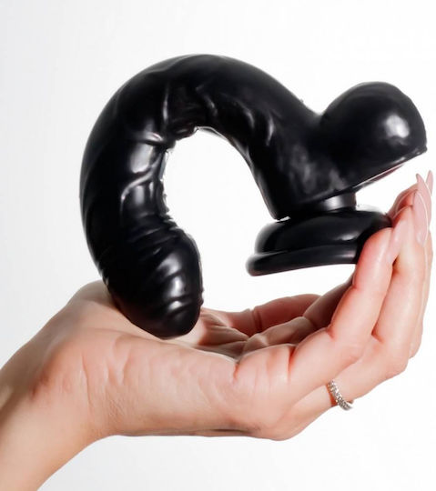 Crushious Ρεαλιστικό Dildo με Όρχεις και Βεντούζα Μαύρο 17.5cm