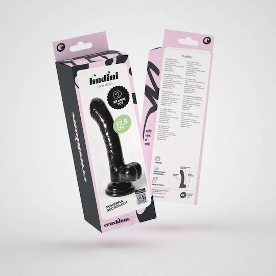 Crushious Ρεαλιστικό Dildo με Όρχεις και Βεντούζα Μαύρο 17.5cm