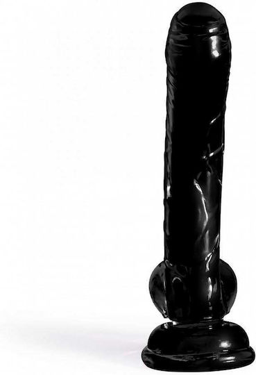 Crushious Ρεαλιστικό Dildo με Όρχεις και Βεντούζα Μαύρο 17.5cm