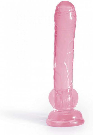Crushious Ρεαλιστικό Dildo με Βεντούζα Ροζ 17.5cm