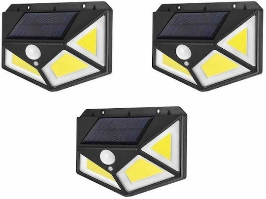 Set 3 Wand-Solarleuchten 1W 600lm mit Bewegungssensor 3cmx100cmcm
