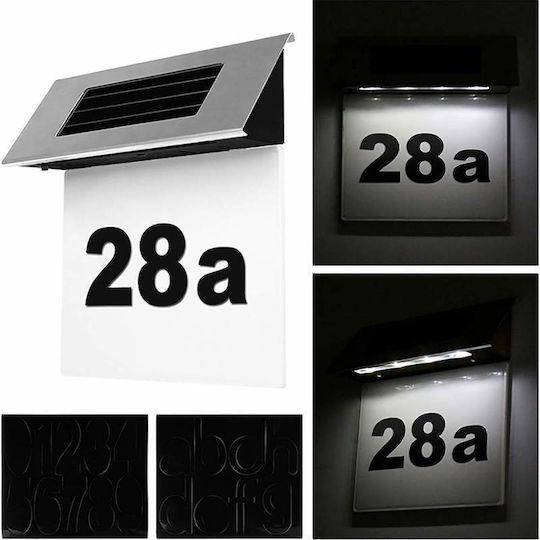 Wandmontiert Solarleuchte Hausnummer mit Warmes Weiß Licht