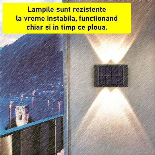 Set 2 Lămpi Solare de Perete cu Senzor de Mișcare și Fotocelulă IP65 9bucx5.5buccm