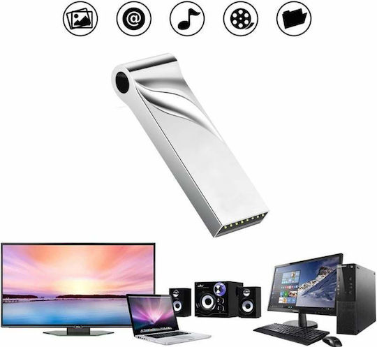 Siks Usb Stick Stainless Steel 16gb Memory Usb 3.1 Silver