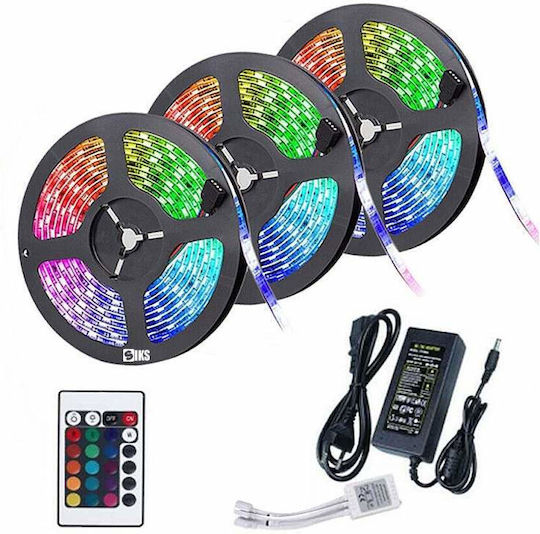 LED Лента 12V Червено Светлина 15м с Дистанционно управление