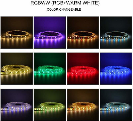 Αδιάβροχη Ταινία LED Τηλεόρασης 12V RGB Φως 5m Τύπου SMD5050 με Τηλεχειριστήριο