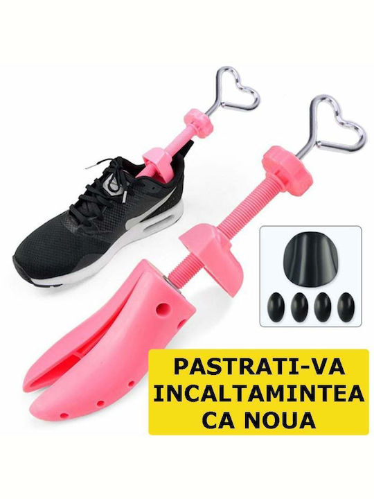 Set 2 Întinzătoare Reglabile pentru Pantofi Lărgire Lungire Dispozitiv de Modelare a Piciorului care se Adaptează la Forma Piciorului Unisex Material ABS Mărime 34-40 Roz
