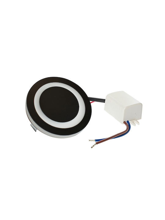 Eko Light Χωνευτό Σποτ με Ενσωματωμένο LED και Φυσικό Λευκό Φως Μαύρο 1τμχ