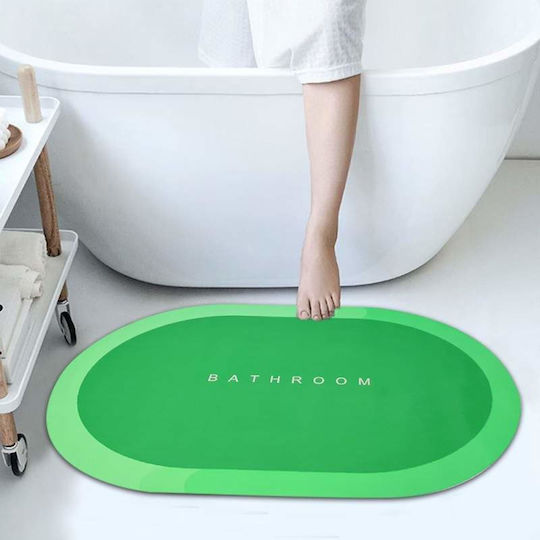 Antiderapant Covoraș de Baie Oval Verde 90x60buc