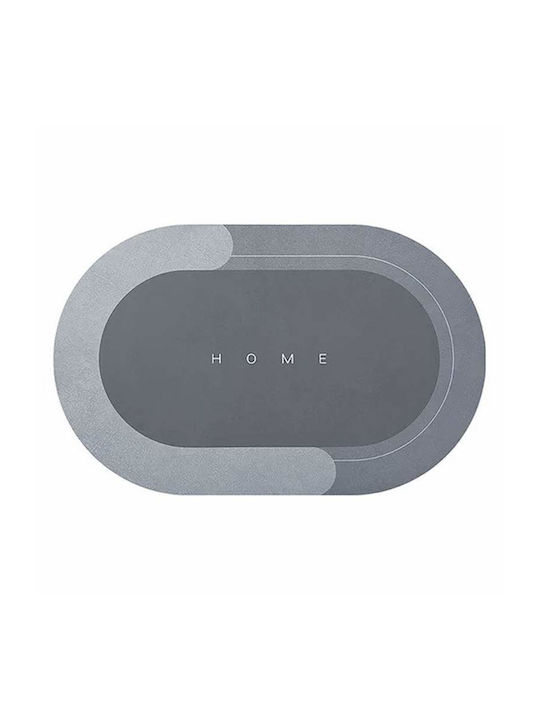 Αντιολισθητικό Πατάκι Μπάνιου Οβάλ Light Gray 57x38εκ.