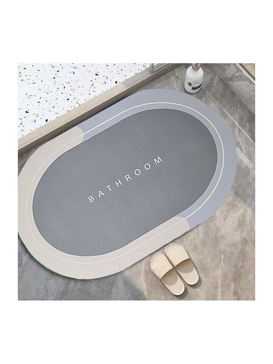 Antiderapant Set Covorașe de Baie Oval Light Blue/grey 2buc