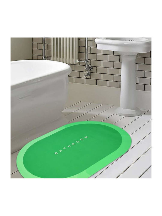 Αντιολισθητικό Πατάκι Μπάνιου Οβάλ Green 57x38εκ.