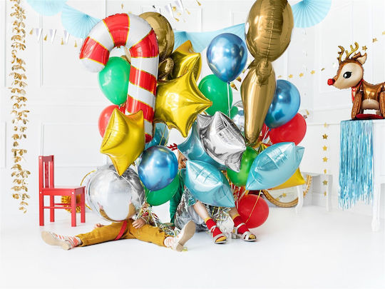 Foil Balloon Candy White Red 82cm