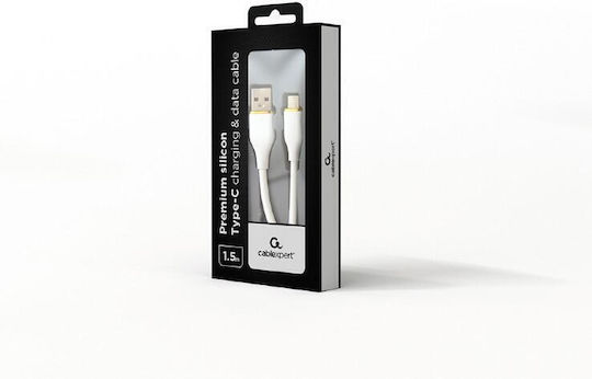 Gembird 1.5m White Usb-a 2.0 To Usb Type C Silicone Cable Gembird Cc-usb2s-amcm-1.5m-w