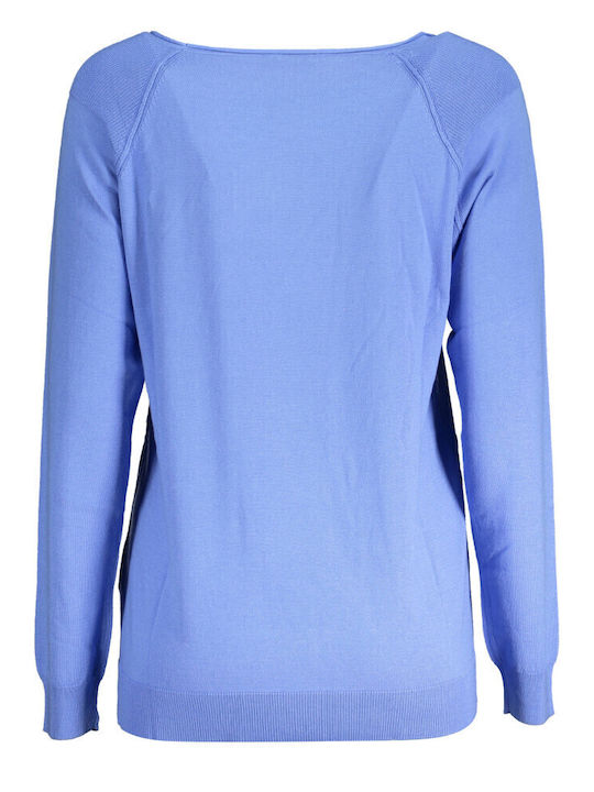 Women's Long Sleeve Sweater Cotton Light Blue
