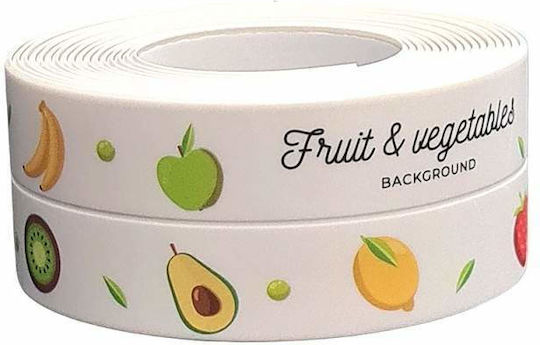 Bandă adezivă izolatoare Siks anti-stropire baie bucătărie durabilă ușor de curățat 3,2 M design "legume fructe"