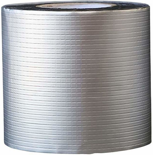 Bandă de etanșare impermeabilă din cauciuc bituminos Siks pentru acoperișuri, etanșare fisuri metalice, coșuri de fum, rezistență la apă, acoperire din aluminiu, aderență îmbunătățită, lățime 15cm x lungime 5m, argintiu