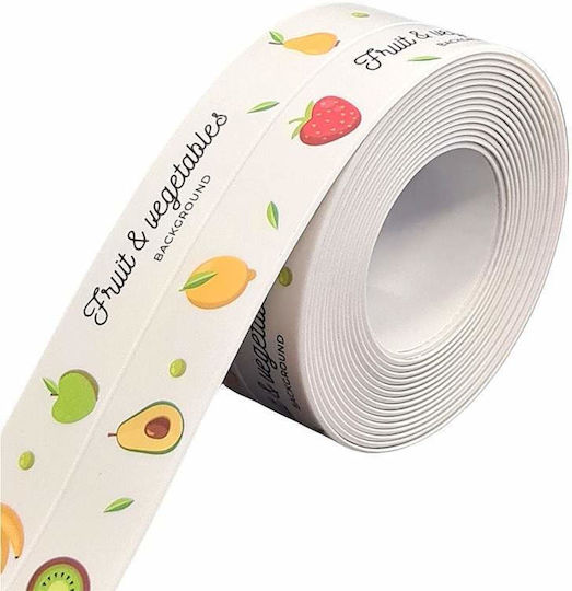 Bandă adezivă izolatoare Siks anti-stropire baie bucătărie durabilă ușor de curățat 3,2 M design "legume fructe"