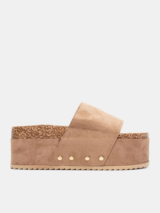 Γυναικεία Σανδάλια Flatforms Μπεζ