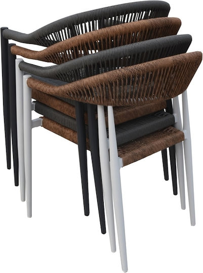 Outdoor Chair Valeria White Grey 57x57x78cm