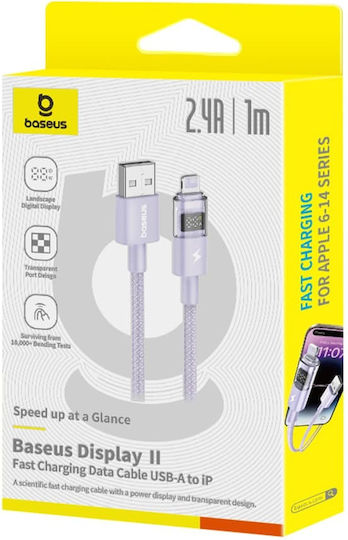 Baseus Geflochten USB-A zu Lightning Kabel 12W Lila 1m (P10382700511-00)