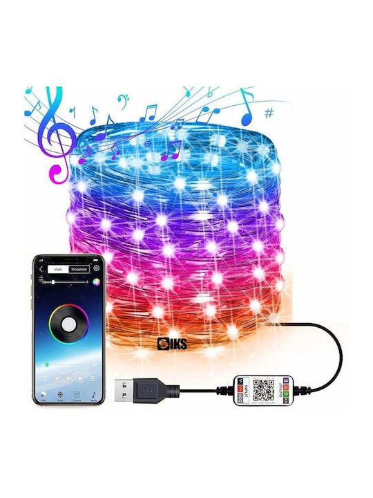 Λαμπάκια LED 5μ. RGB USB σε Σειρά