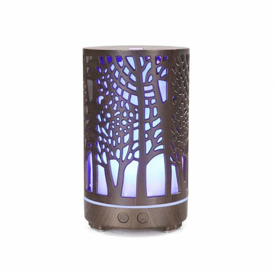 Siks Aromatherapie Luftbefeuchter 7 Farben LED Licht Baum Modell Dunkle Holzfarbe