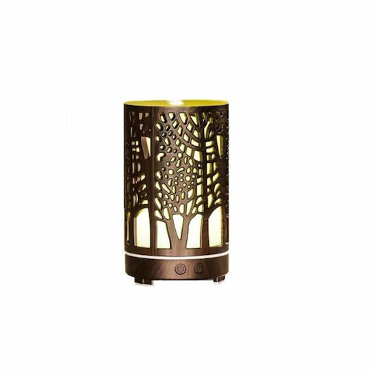 Siks Aromatherapie Luftbefeuchter 7 Farben LED Licht Baum Modell Dunkle Holzfarbe