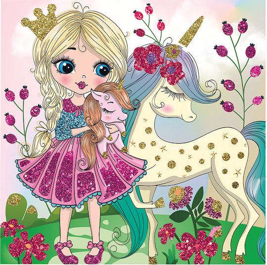 HappiHobbi Ζωγραφική Σετ Χειροτεχνίας Art Glitter Fantasy για Παιδιά 5+ Ετών