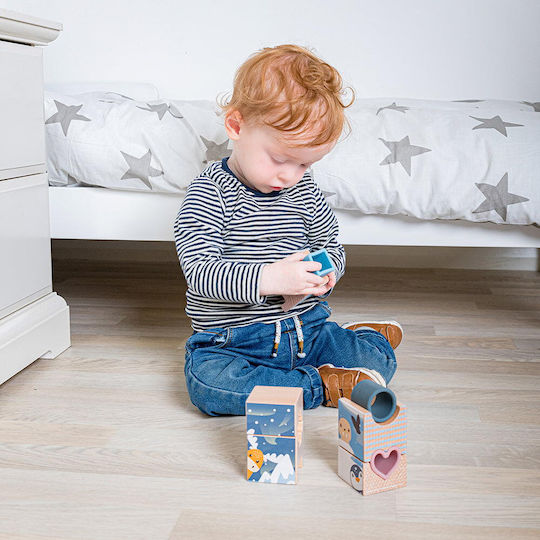 Big Jigs Trixie Baby Aktivitätsspielzeug Stapeln aus Holz für 12+ Monate